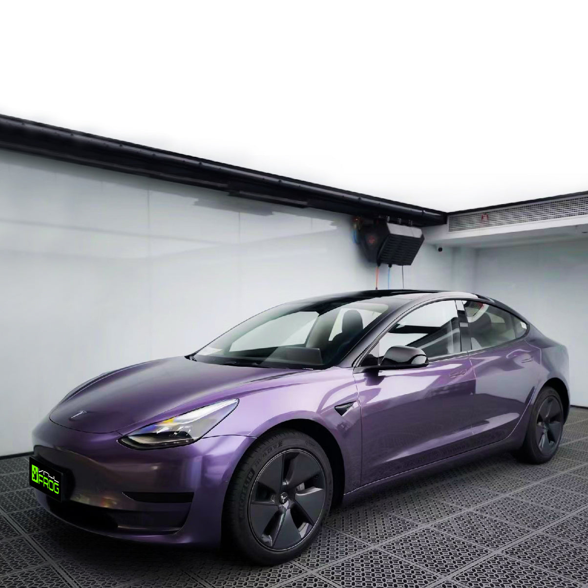 Glossy Metallic Violet Gray Vinyl Wrap