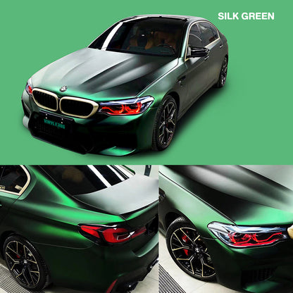 Satin Chrome Silk Green Vinyl Wrap